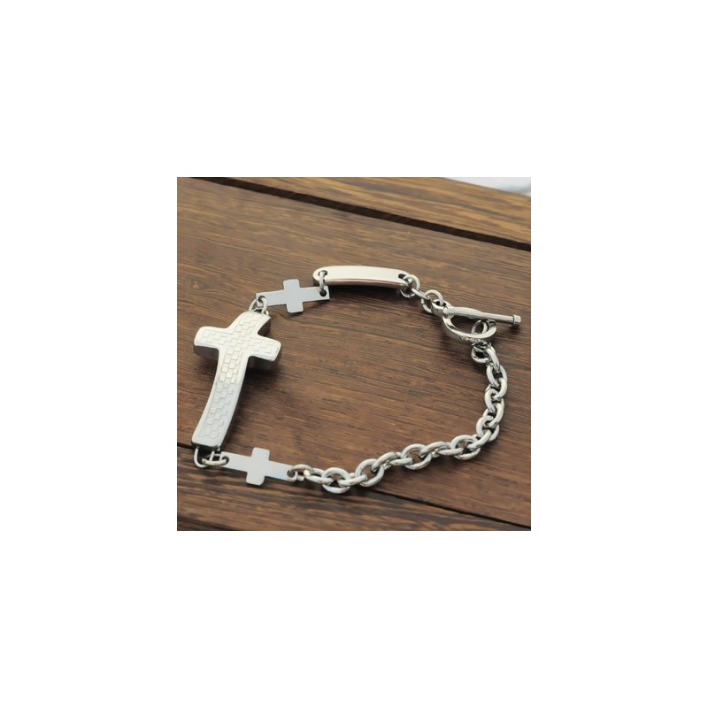 Pulseras Cruzadas De Titanio Para Hombre