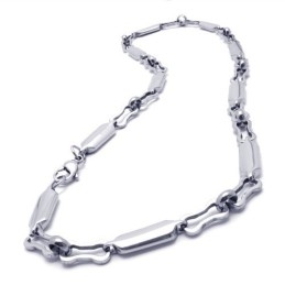 Collar Liso De Titanio Y Plata De 20,1 Pulgadas
