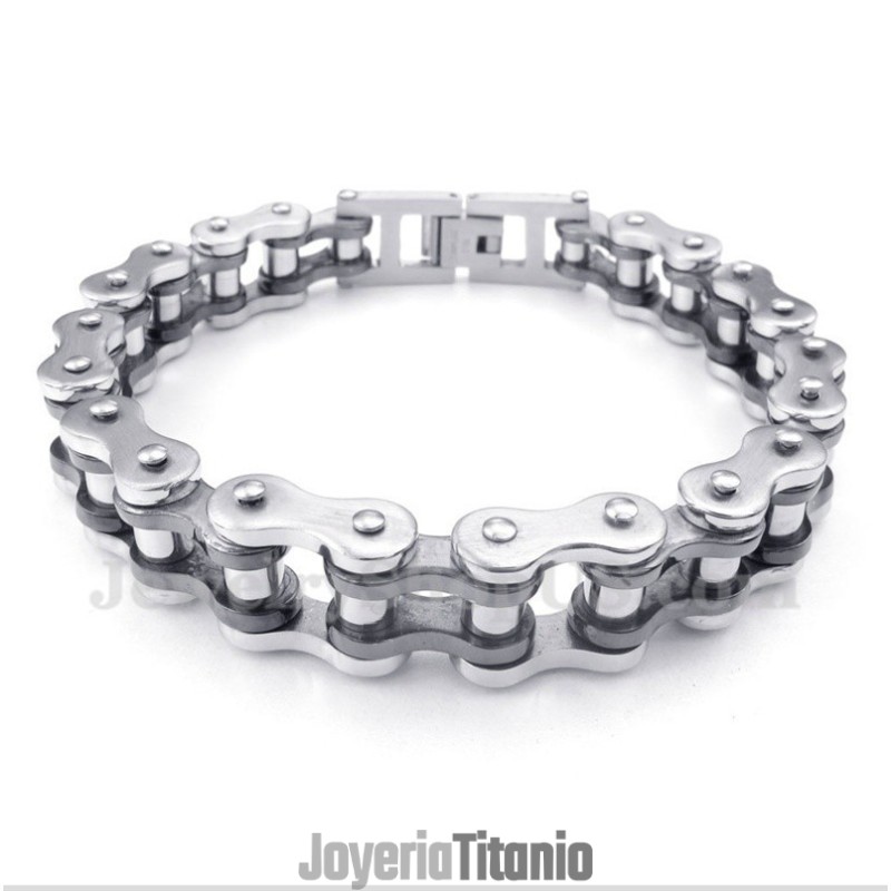 Pulsera De Cadena De Bicicleta De Titanio Negro Para Hombre Pulsera De Cadena De Bicicleta De Titanio Negro Para Hombre