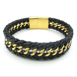 Pulsera De Cuero De Titanio Para Hombre