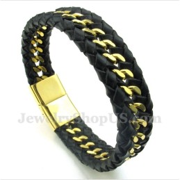 Pulsera De Cuero De Titanio Para Hombre
