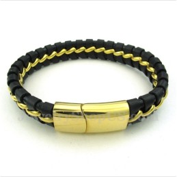 Pulsera De Cuero De Titanio Para Hombre