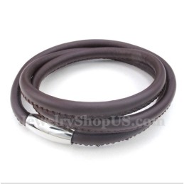 Pulsera De Cuero De Titanio Para Hombre