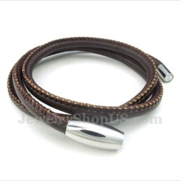 Pulsera De Cuero De Titanio Para Hombre