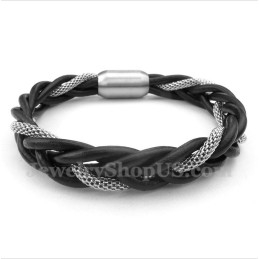 Pulsera De Cuero De Titanio Para Hombre
