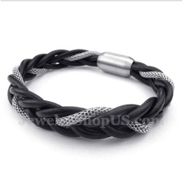 Pulsera De Cuero De Titanio Para Hombre