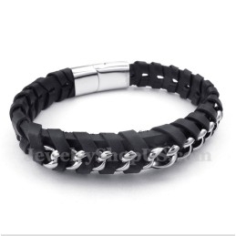 Pulsera De Cuero De Titanio Para Hombre