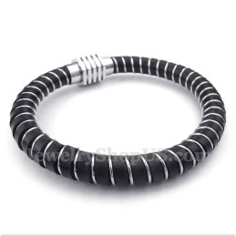 Pulsera De Cuero Tipo Cable Para Hombre