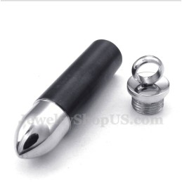 Colgante De Bala De Titanio Negro Para Hombre Con Cadena Gratis