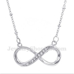 Collar De Titanio Con Símbolo De Infinito Y Diamantes Para Hombre