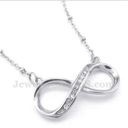 Collar De Titanio Con Símbolo De Infinito Y Diamantes Para Hombre