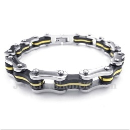 Pulsera De Caucho Con Cadena De Bicicleta De Titanio Para Hombre
