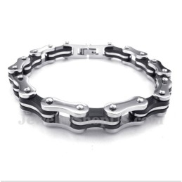 Pulsera De Caucho Con Cadena De Bicicleta De Titanio Para Hombre