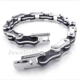 Pulsera De Caucho Con Cadena De Bicicleta De Titanio Para Hombre