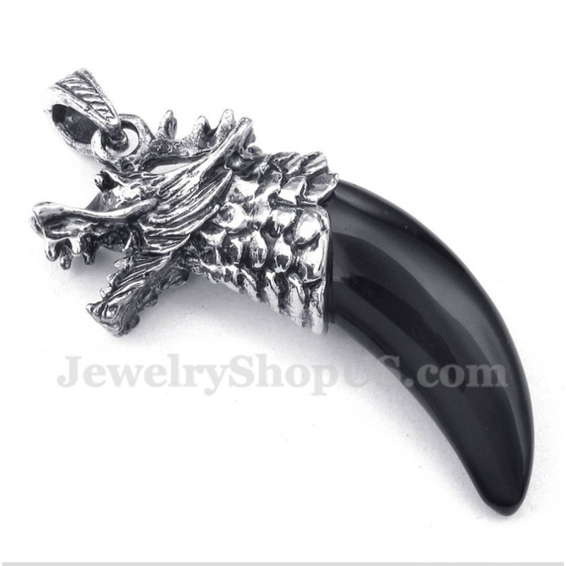 Colgante De Cabeza De Lobo De Ónix Negro De Titanio Para Hombre Con Cadena Gratis Colgante De Cabeza De Lobo De Ónix Negro De Titanio Para Hombre Con Cadena Gratis