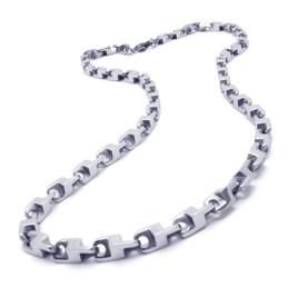 Collar Fino De Plata Y Titanio De 21,7 Pulgadas