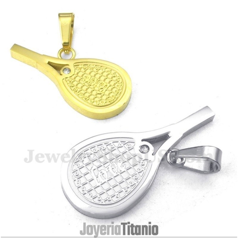 Colgante De Pareja De Raquetas De Tenis De Plumas De Titanio Con Cadena Gratis (Un Par)