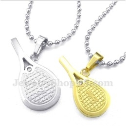 Colgante De Pareja De Raquetas De Tenis De Plumas De Titanio Con Cadena Gratis (Un Par)