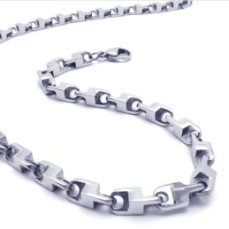 Collar Fino De Plata Y Titanio De 21,7 Pulgadas