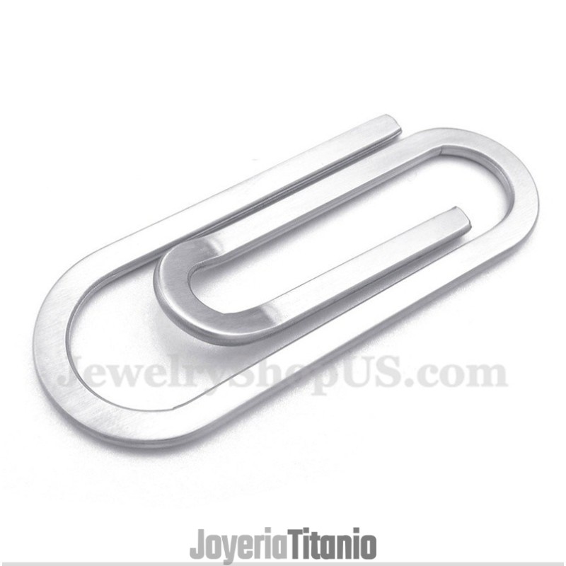 Colgante De Clip De Papel De Titanio Para Hombre Con Cadena Gratis