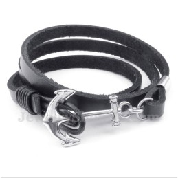 Pulsera De Cuero De Titanio Para Hombre