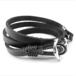 Pulsera De Cuero De Titanio Para Hombre
