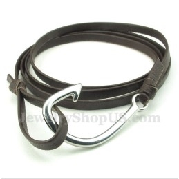 Pulsera De Cuero De Titanio Para Hombre
