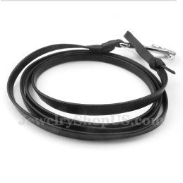 Pulsera De Titanio Y Cuero Para Hombre