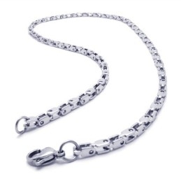 Collar Fino De Plata Y Titanio De 20,5 Pulgadas