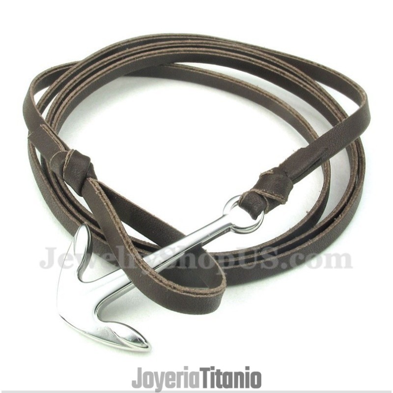 Pulsera De Cuero De Titanio Para Hombre