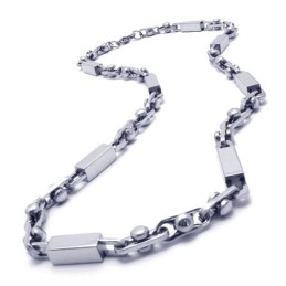 Collar Cuboide De Titanio Y Plata De 21,9 Pulgadas