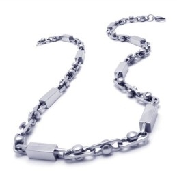 Collar Cuboide De Titanio Y Plata De 21,9 Pulgadas