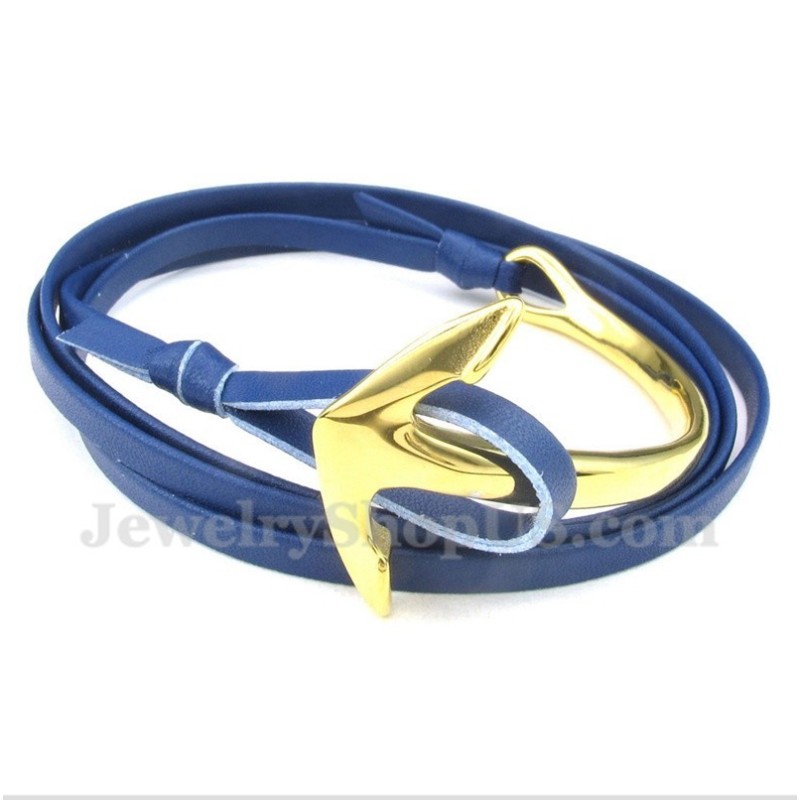 Pulsera De Ancla De Cuero Y Titanio Para Hombre Pulsera De Ancla De Cuero Y Titanio Para Hombre