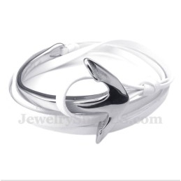 Pulsera De Ancla De Cuero Y Titanio Para Hombre