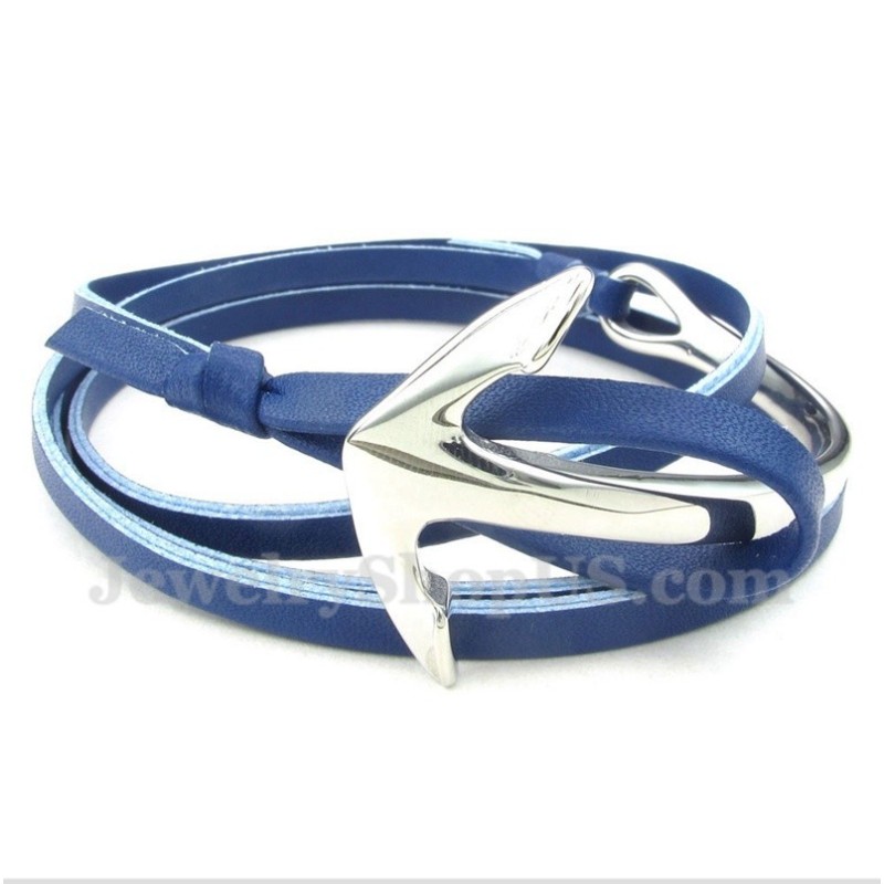 Pulsera De Ancla De Cuero Y Titanio Para Hombre Pulsera De Ancla De Cuero Y Titanio Para Hombre