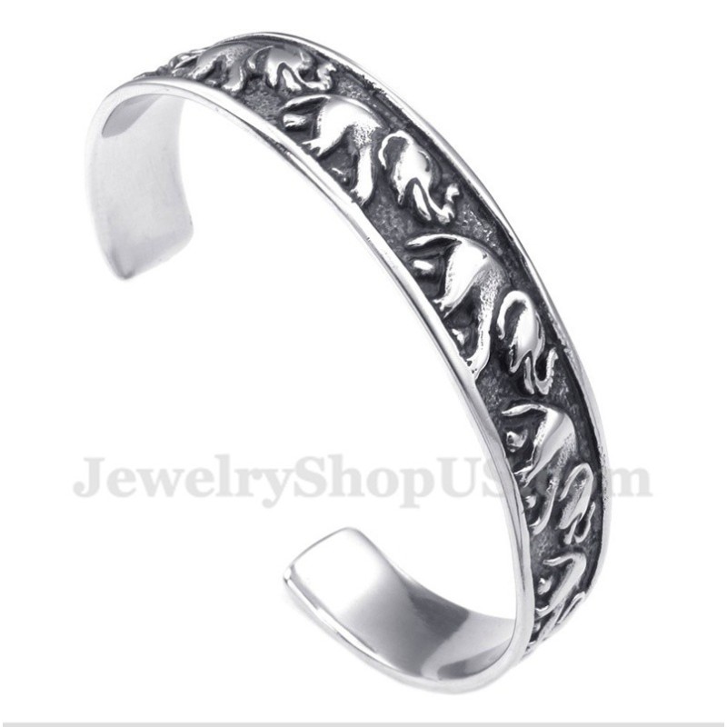 Pulsera De Elefante De Titanio Para Hombre