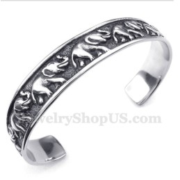 Pulsera De Elefante De Titanio Para Hombre