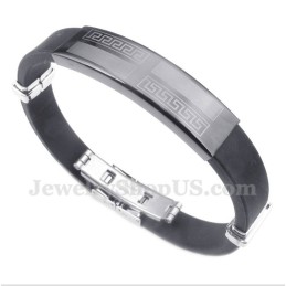 Pulsera De Caucho Y Titanio Para Hombre