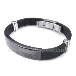 Pulsera De Caucho Y Titanio Para Hombre