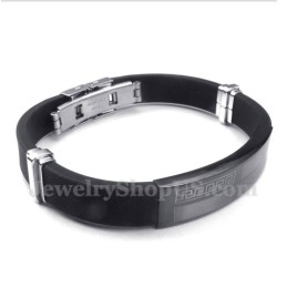 Pulsera De Caucho Y Titanio Para Hombre