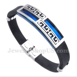 Pulsera De Caucho De Titanio Azul Para Hombre