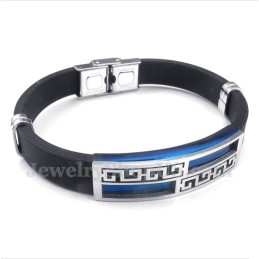 Pulsera De Caucho De Titanio Azul Para Hombre