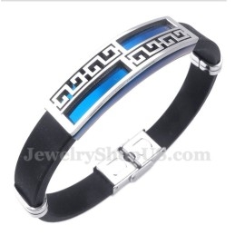 Pulsera De Caucho De Titanio Azul Para Hombre
