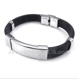 Pulsera De Caucho De Titanio Con Diseño De Meandro Griego Para Hombre