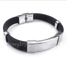 Pulsera De Caucho De Titanio Con Diseño De Meandro Griego Para Hombre