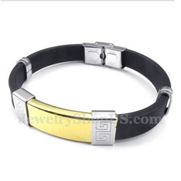 Pulsera De Caucho De Titanio Con Diseño De Meandro Griego Para Hombre
