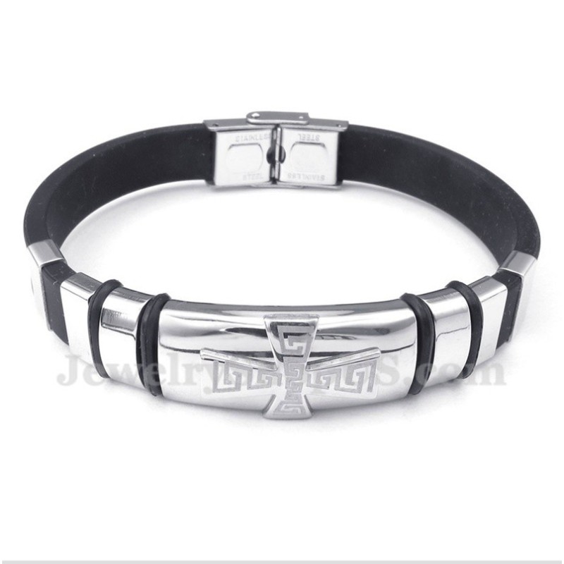 Pulsera De Caucho De Titanio Con Diseño De Meandro Griego Para Hombre Pulsera De Caucho De Titanio Con Diseño De Meandro Griego Para Hombre
