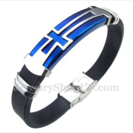 Pulsera Cruzada De Caucho Y Titanio Para Hombre