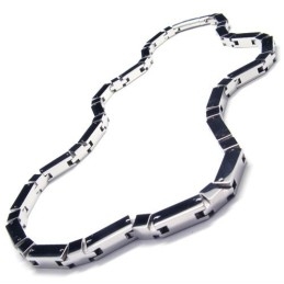 Collar Cuboide De Titanio Y Plata De 20,5 Pulgadas