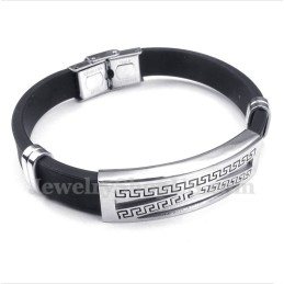 Pulsera De Caucho De Titanio Con Diseño De Meandro Griego Para Hombre